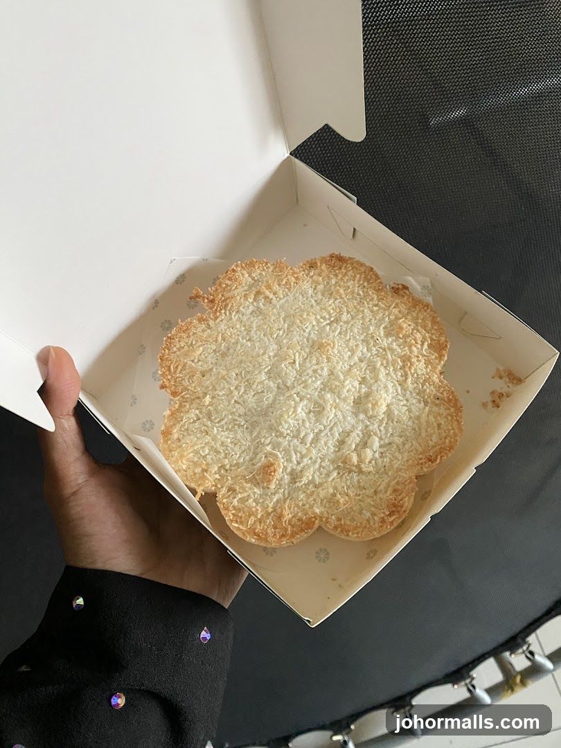 Coconut pastry in a box