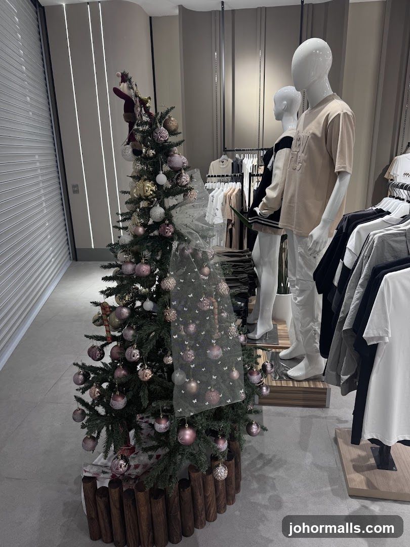 Christmas Tree and Mannequins in Store
