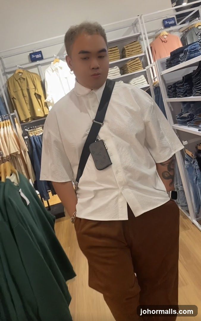 Man in a clothing store