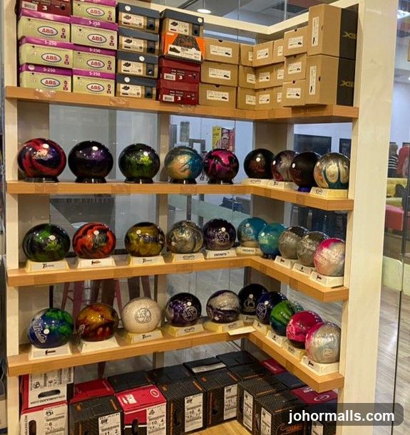 Bowling Balls and Accessories Display