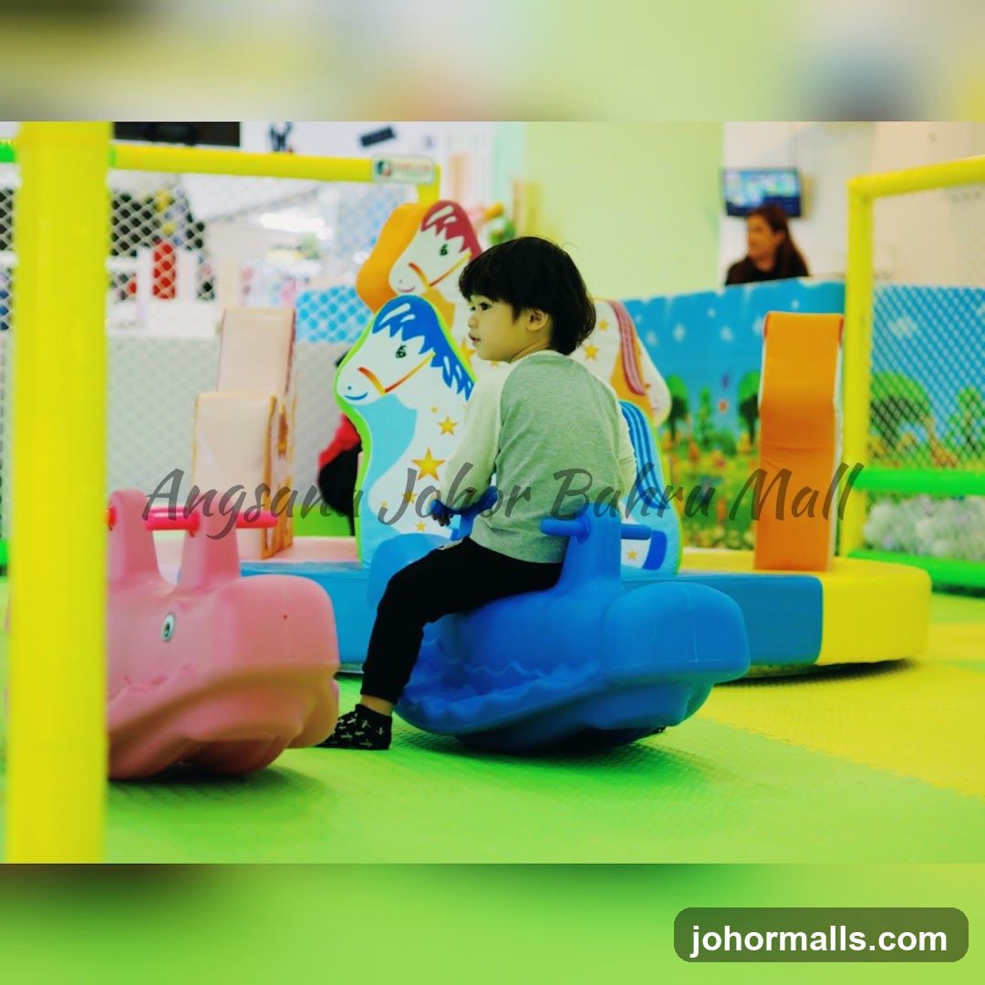 Child on a ride-on toy in a play area