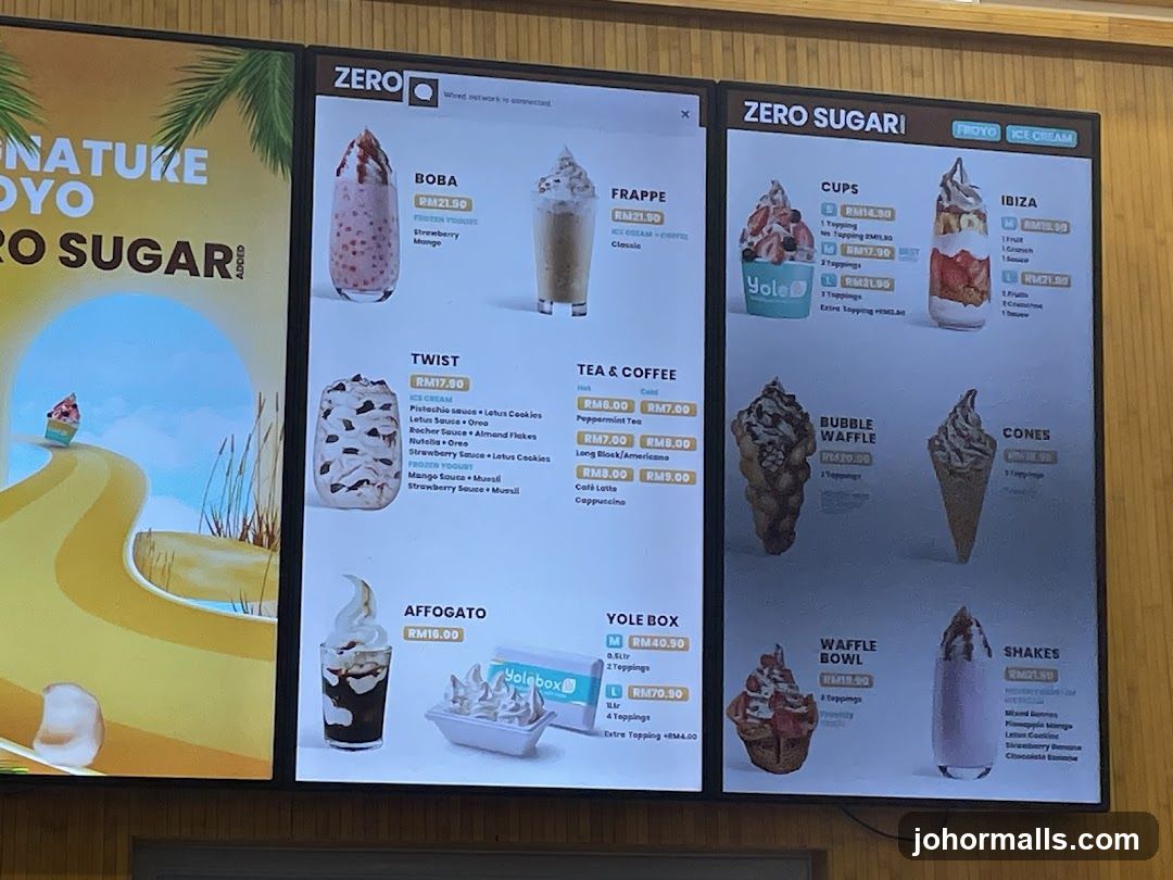 Zero Sugar Menu