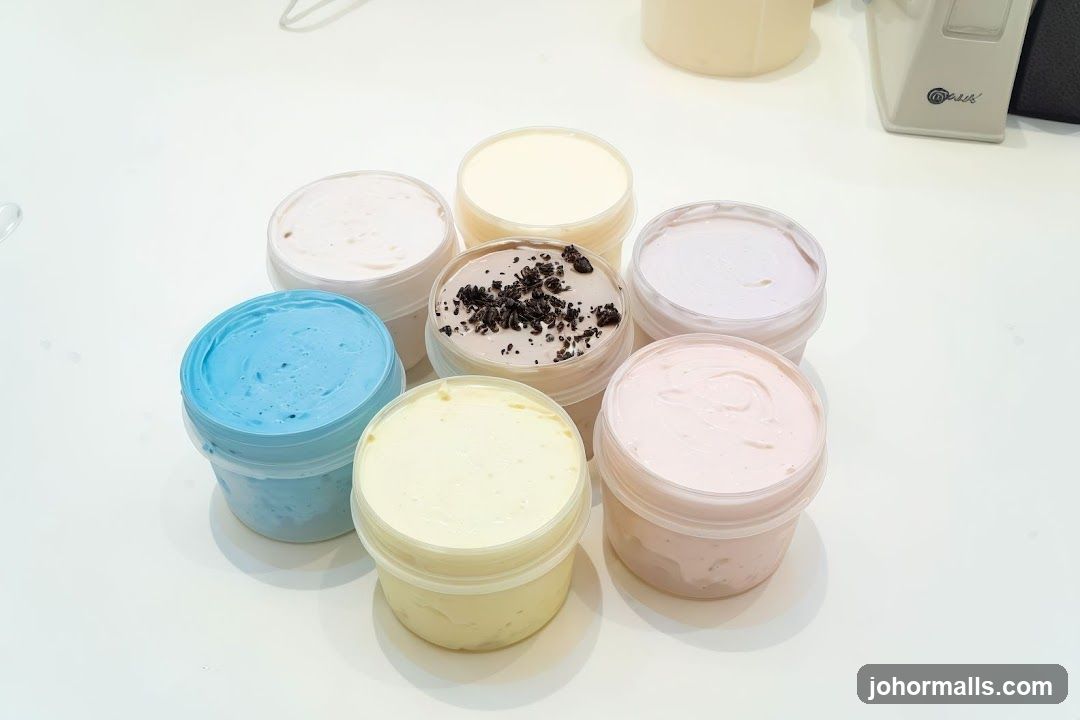 Assortment of Colorful Creams in Containers