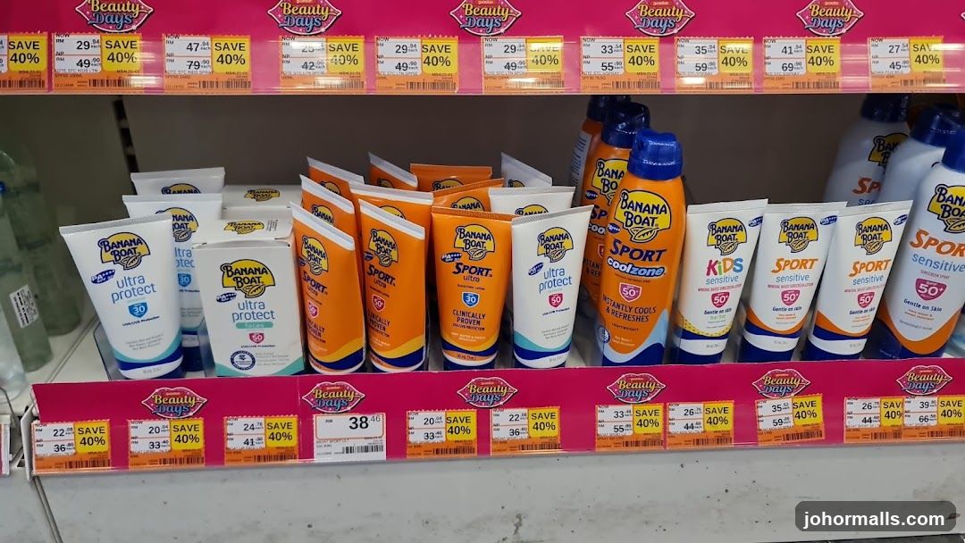 Banana Boat Sunscreen Display