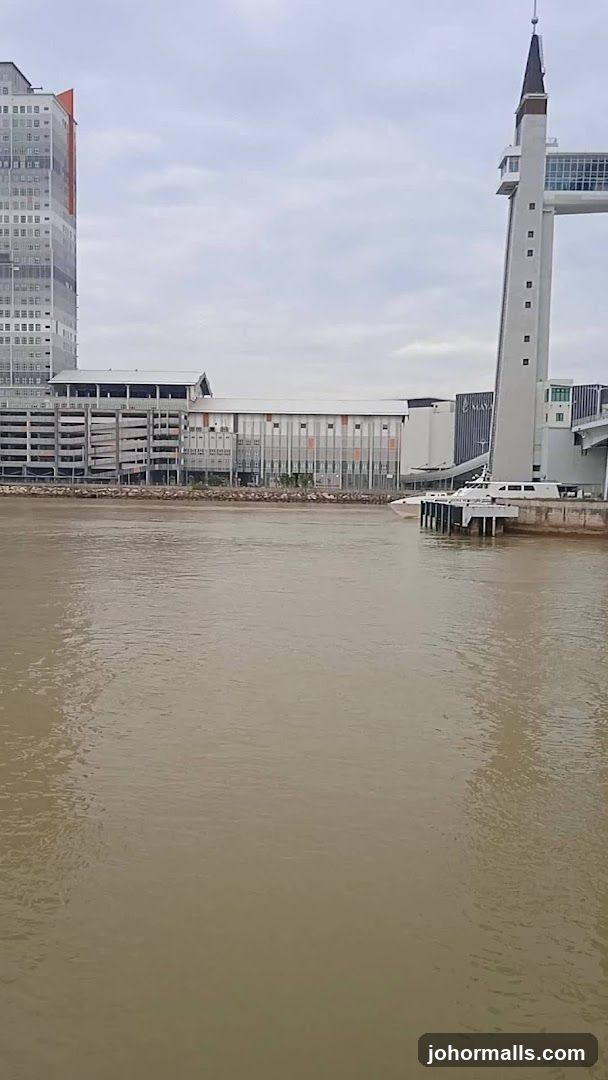 Riverfront Buildings and Bridge