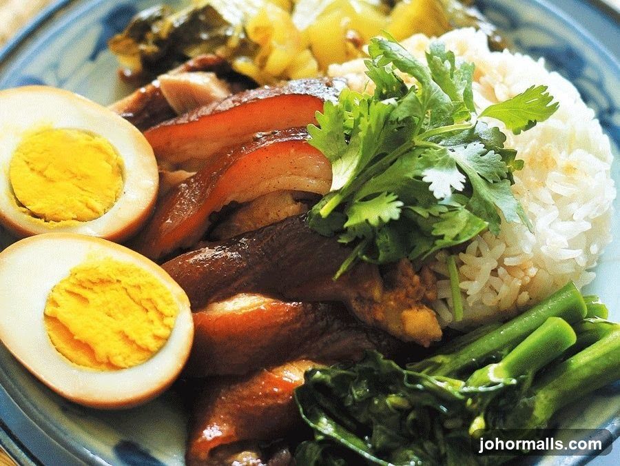 Braised Pork Belly with Rice and Eggs