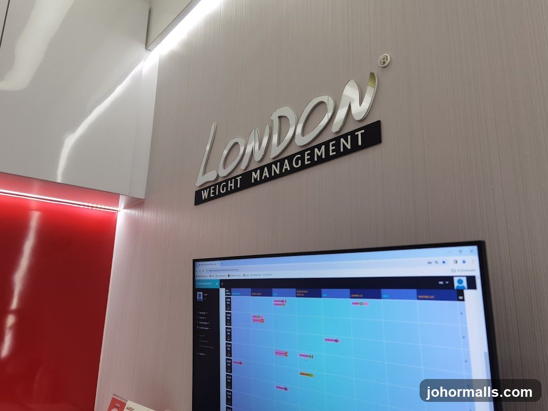 London Weight Management Sign and Computer Screen