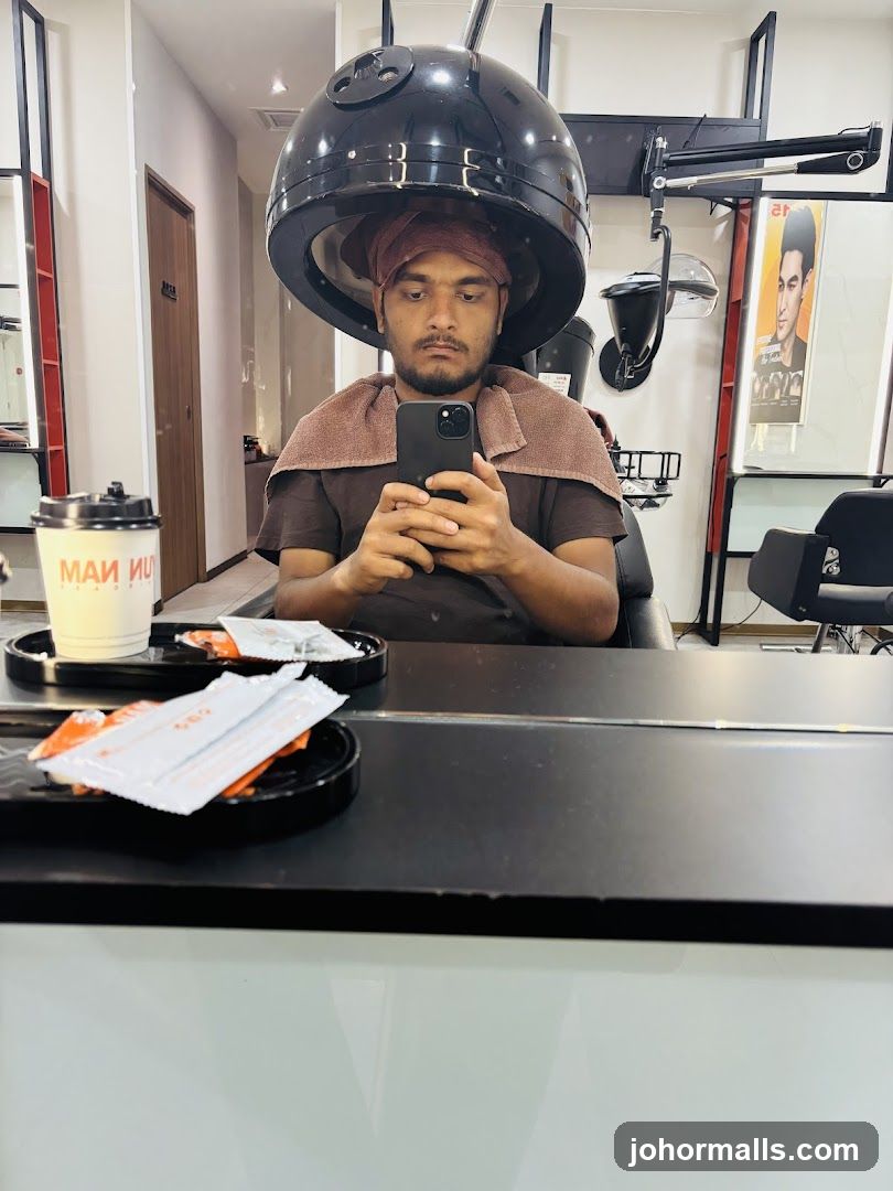 Man Under Hair Dryer