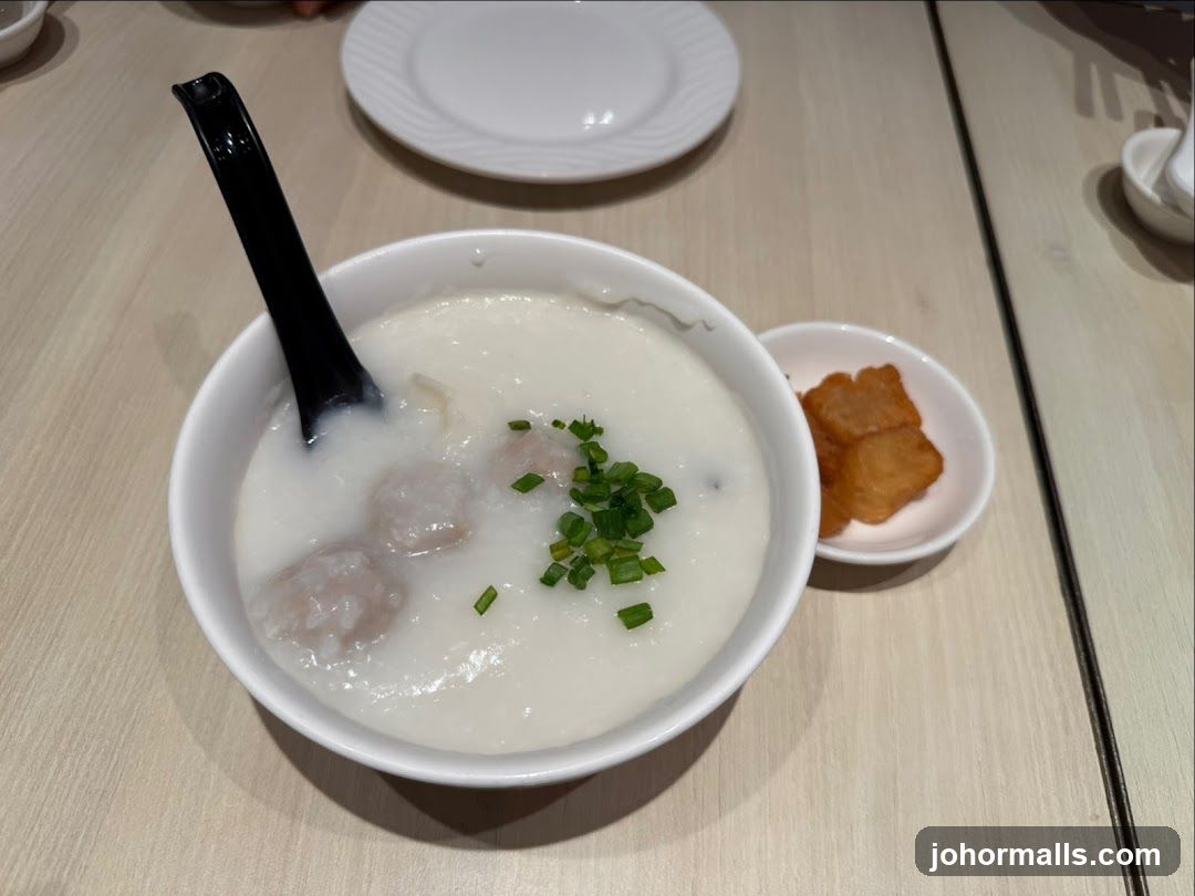 Congee with Meatballs and Fried Dough Sticks