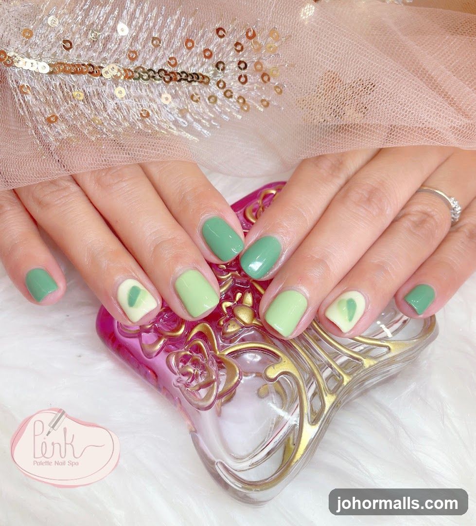 Green Ombre Nails