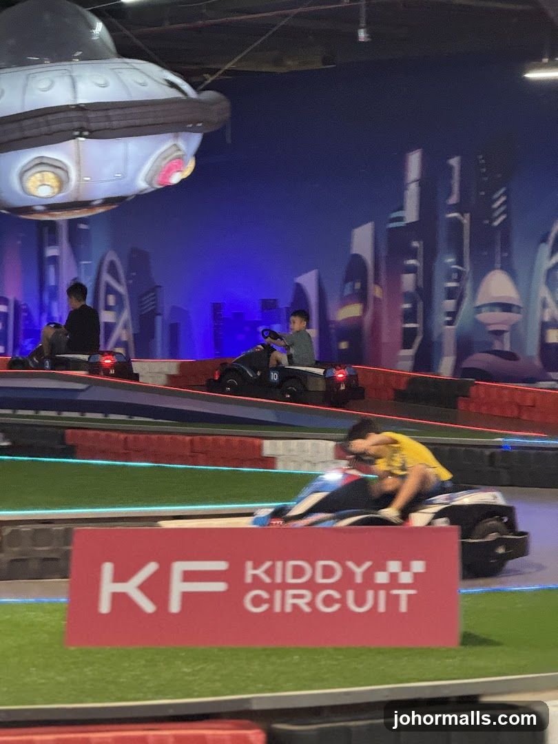 Children racing go-karts