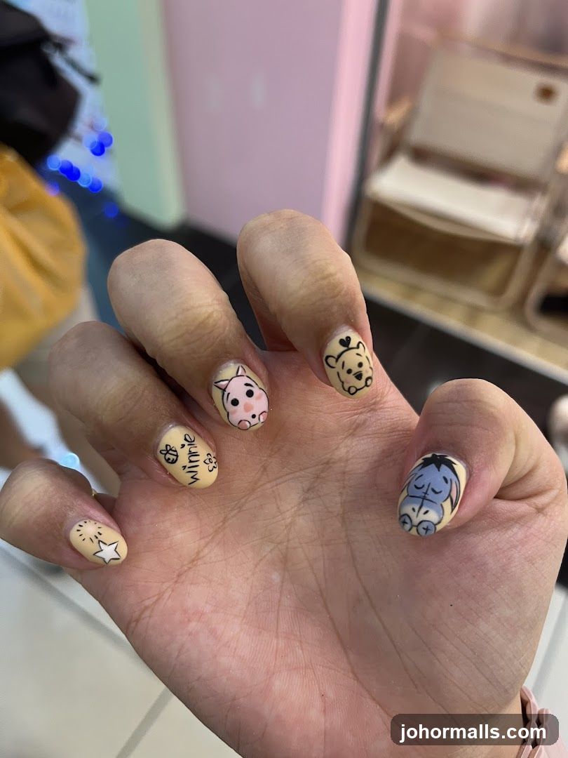 Winnie the Pooh Themed Nails