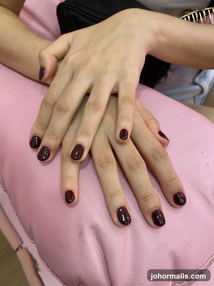 Dark Red Manicure
