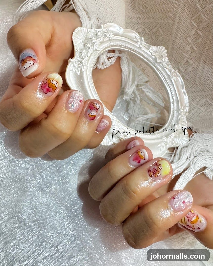 Nail Art with Cartoon Characters