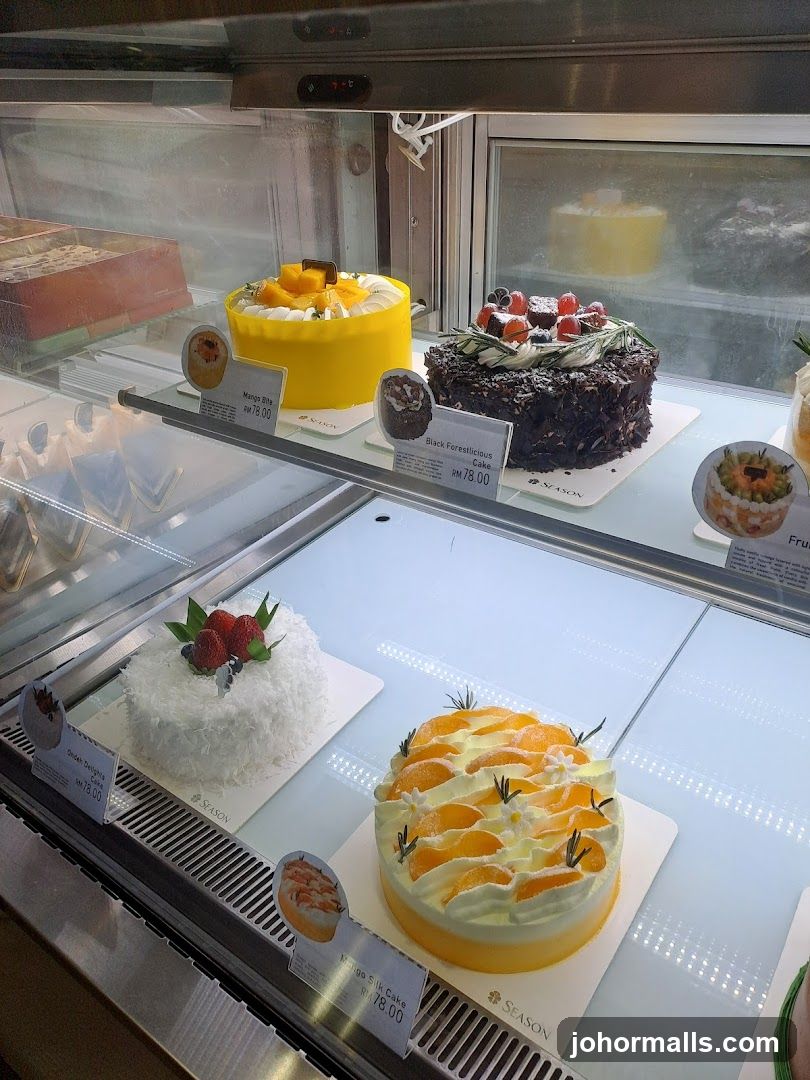 Cakes in a Display Case