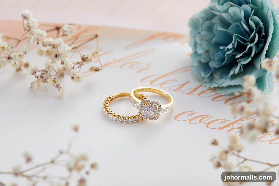 Diamond Rings with Flowers