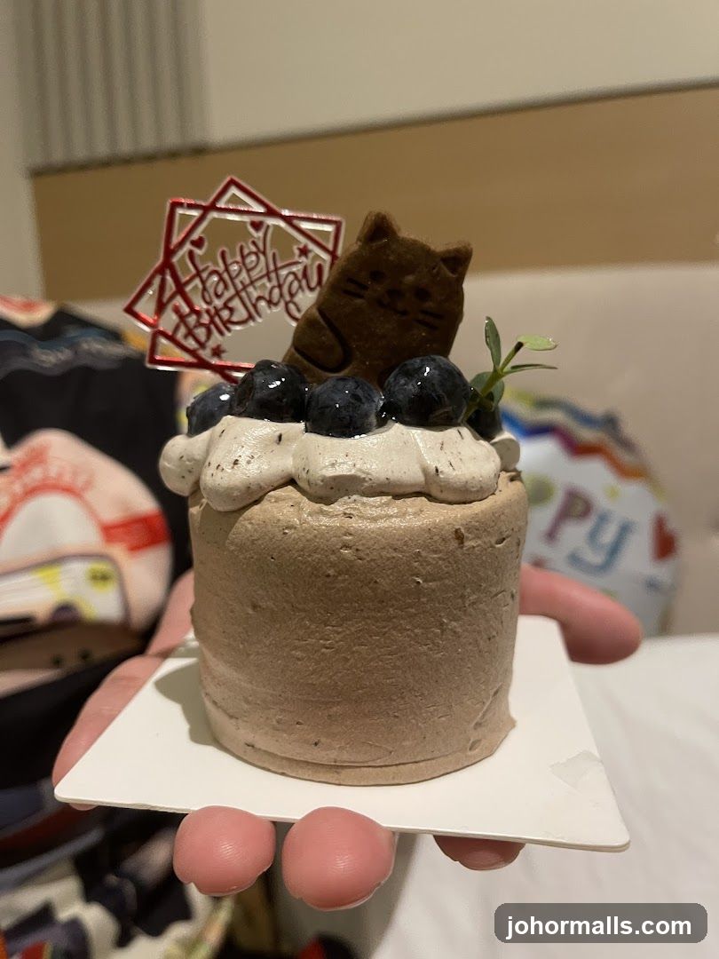 Birthday Cake with Cat Topper