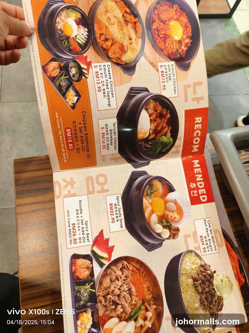 Korean Food Menu