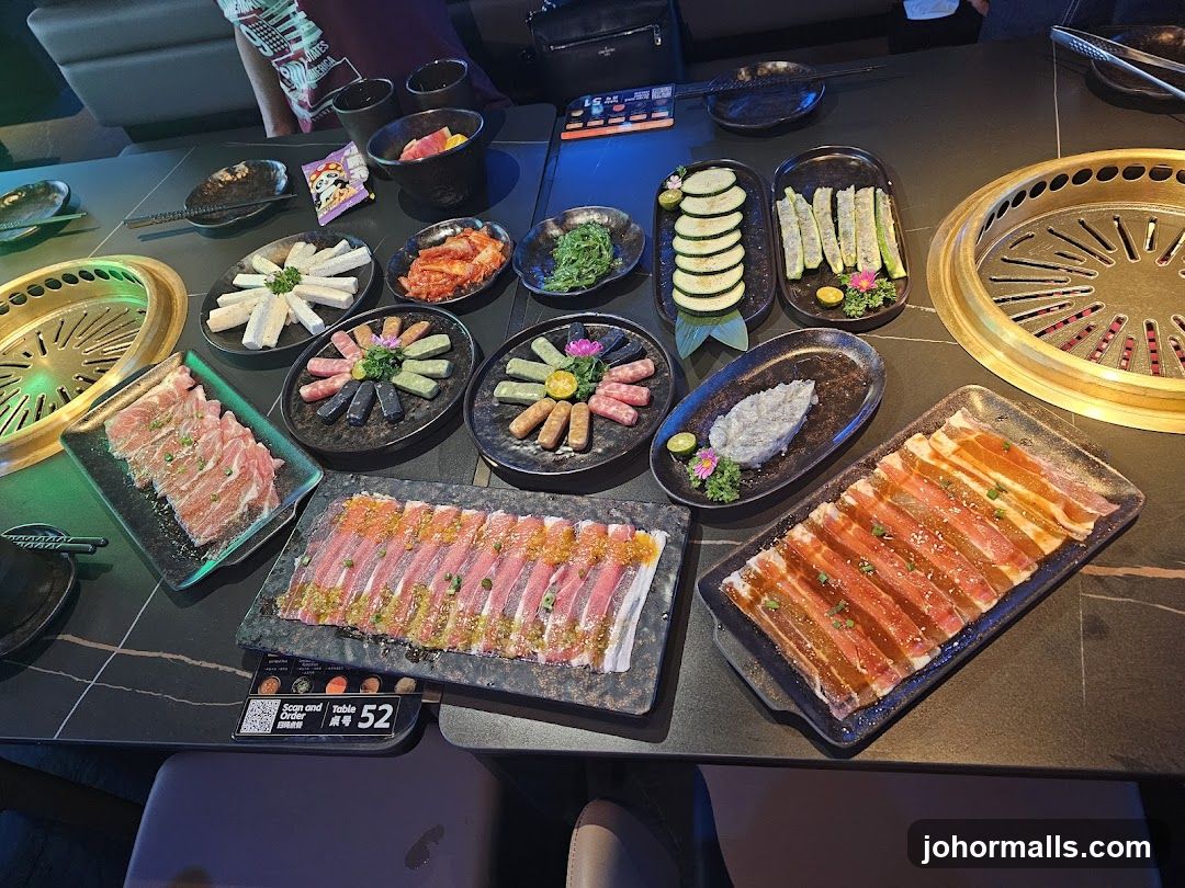 Table with Korean BBQ Ingredients