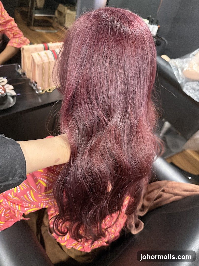 Wig with Burgundy Hair