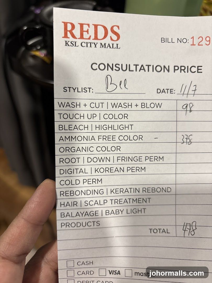 REDS KSL CITY MALL CONSULTATION PRICE