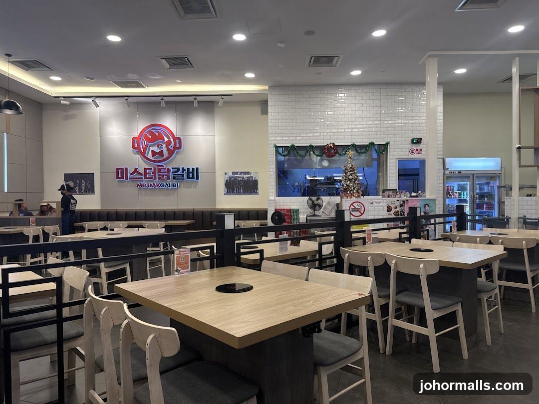Restaurant Interior with Mr. Dakgalbi Signage