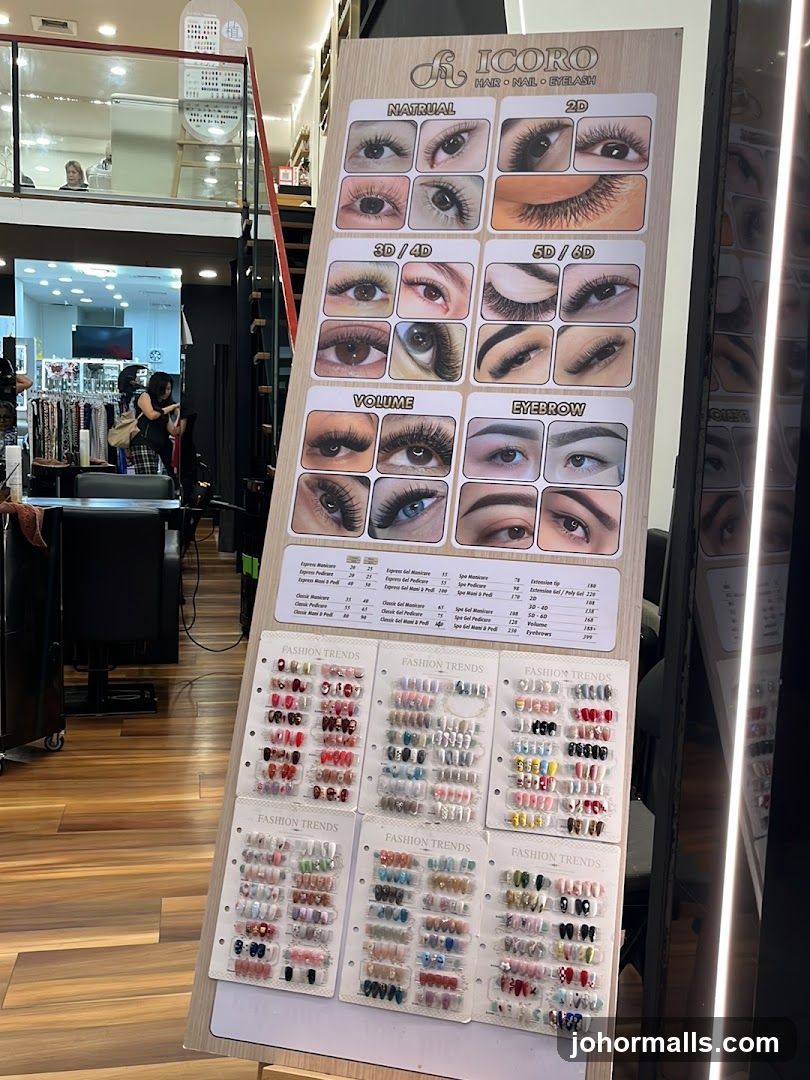 ICORO Hair Nail Eyelash Menu