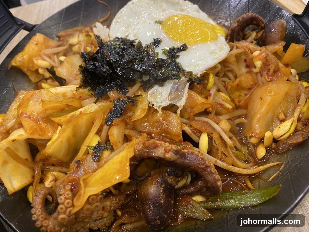 Spicy Stir-Fried Octopus with Rice and Egg