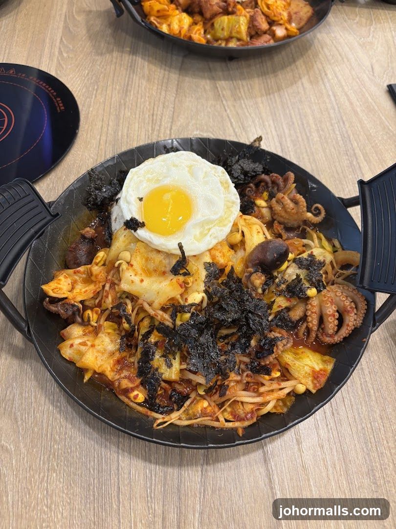Spicy Stir-Fried Octopus with Rice and Egg