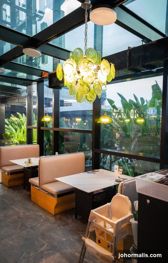 Restaurant Interior with Booth Seating