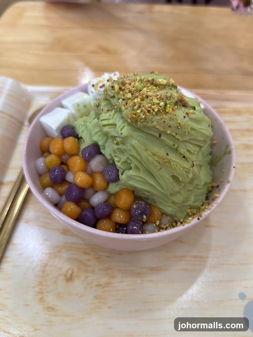 Avocado Shaved Ice with Toppings