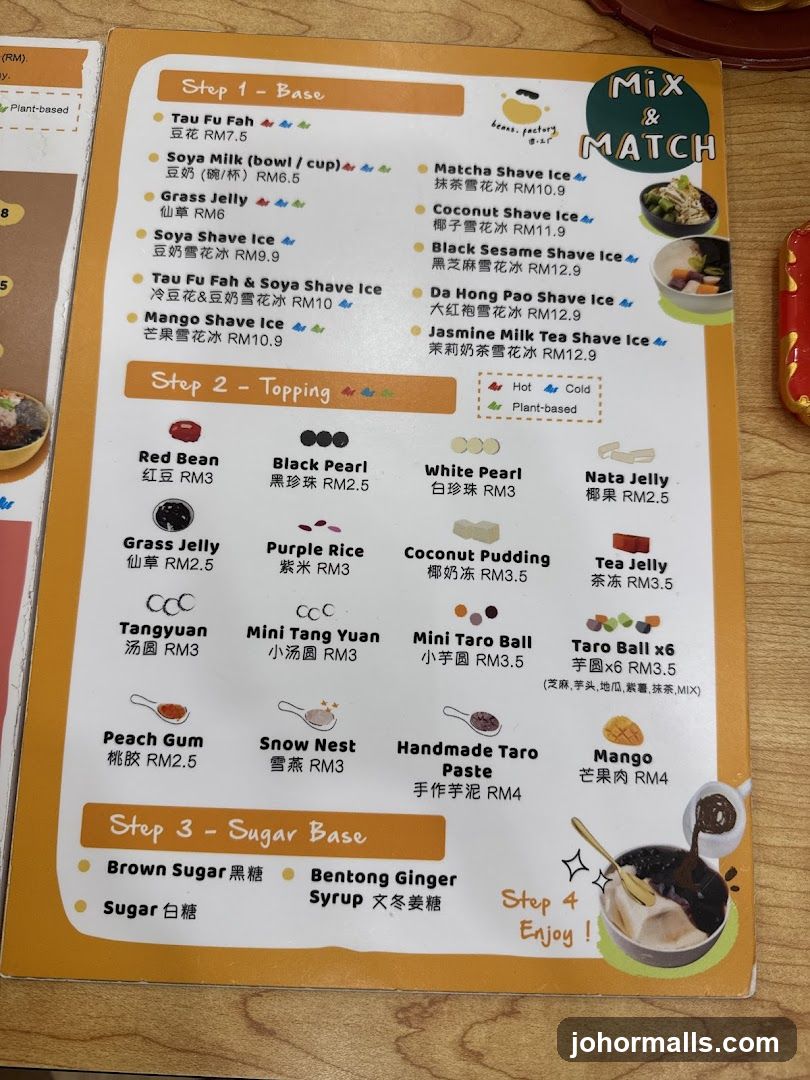 Mix & Match Dessert Menu