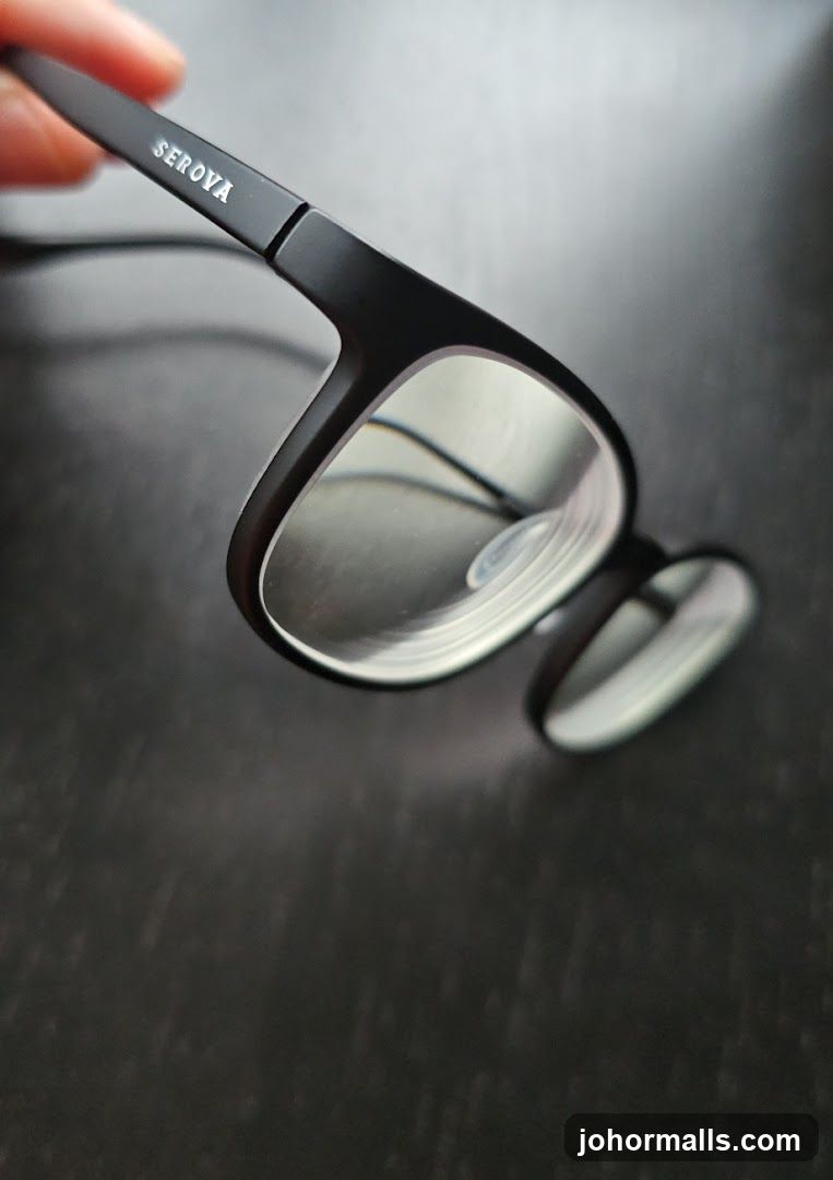 Eyeglasses with "SEROVA" logo