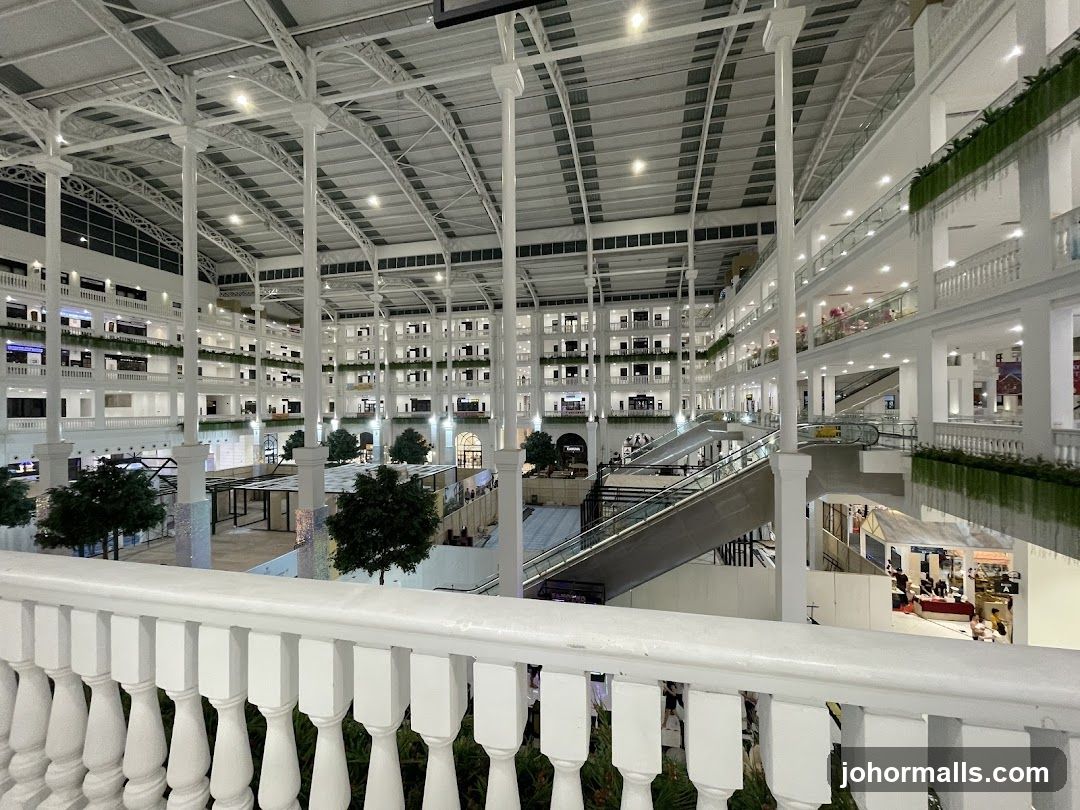Interior of a multi-level shopping mall