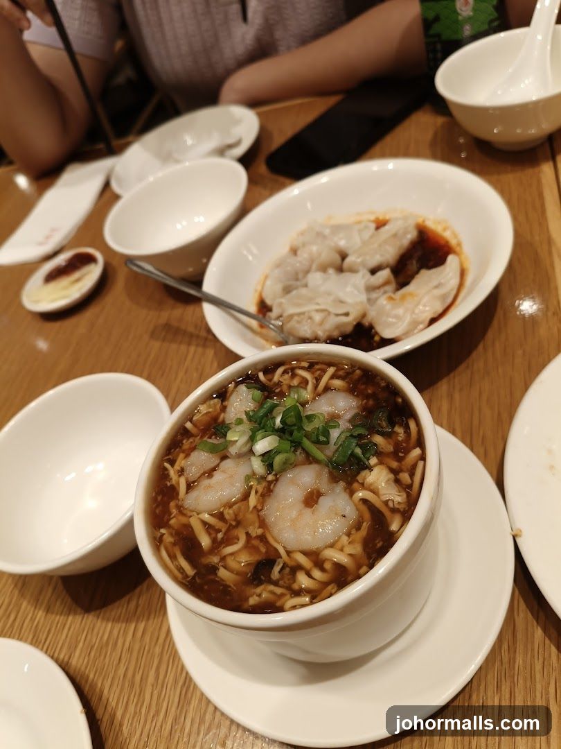 Shrimp Noodle Soup and Dumplings