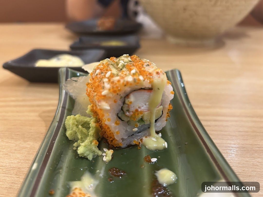 Sushi Roll with Wasabi and Sauce