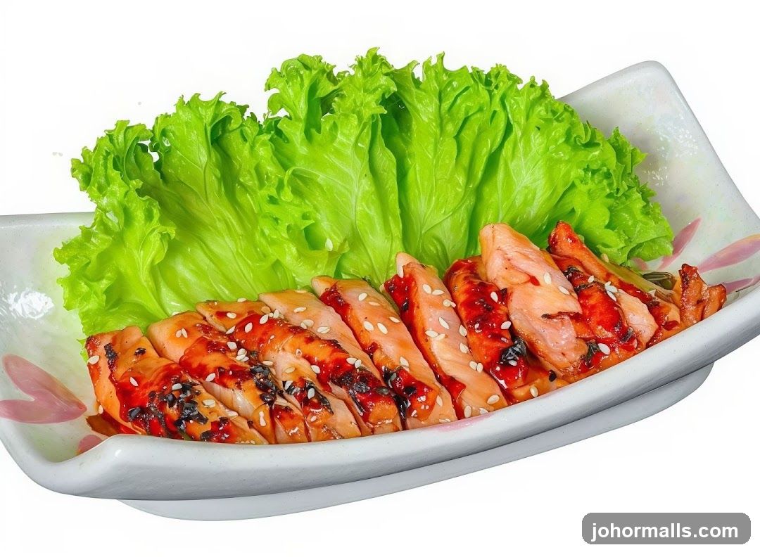 Teriyaki Chicken Slices with Lettuce