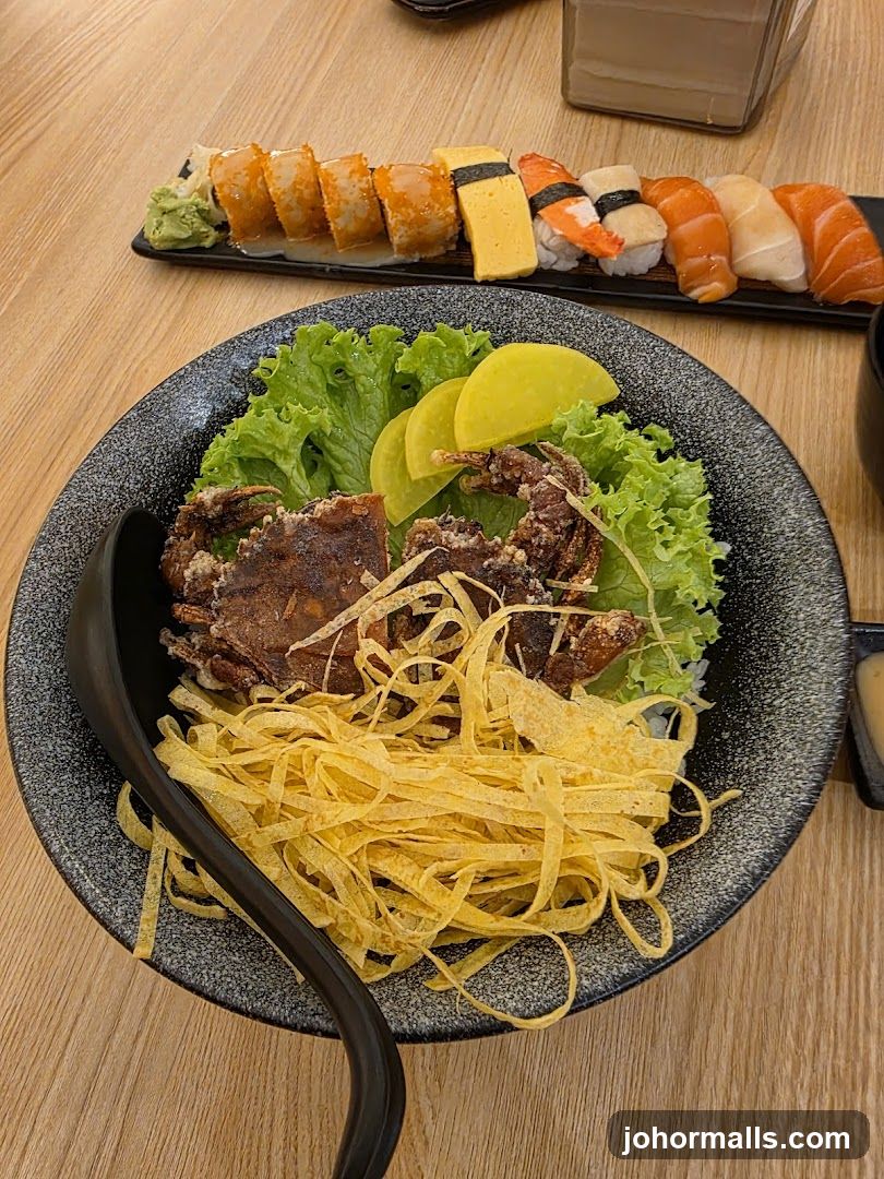Soft Shell Crab Bowl and Sushi