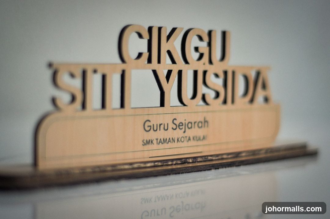 Wooden Desk Name Plate