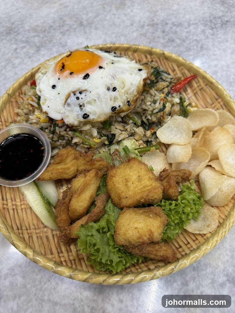 Fried Rice with Fried Chicken and Egg