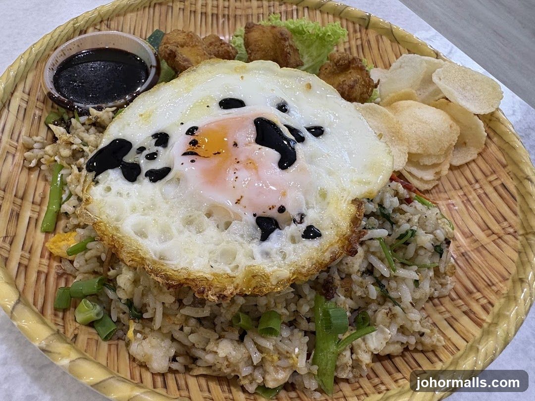 Fried Rice with Fried Egg and Chicken Bites