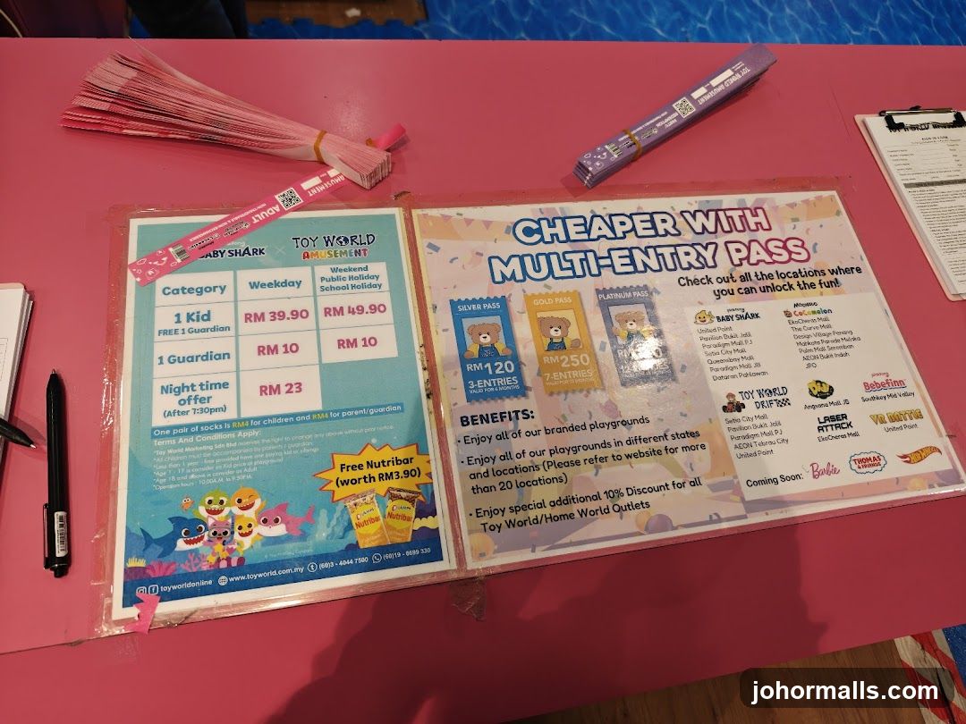 Toy World Amusement Pricing and Locations