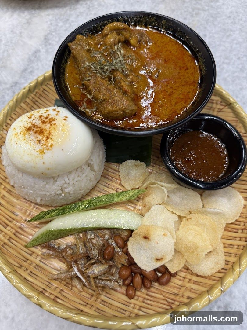 Nasi Lemak with Chicken Curry