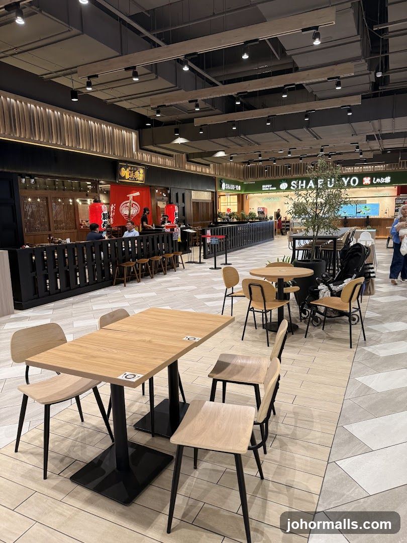 Food court seating area