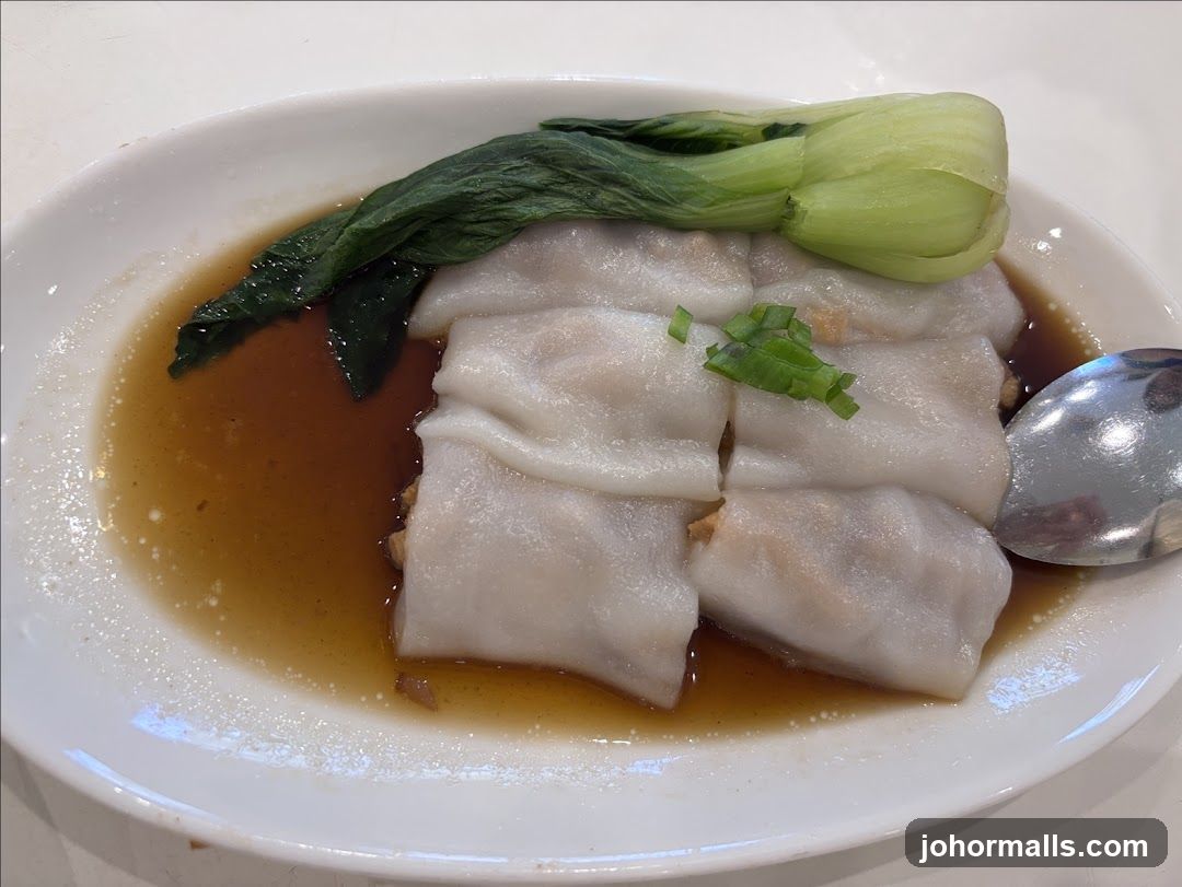 Steamed Rice Rolls with Bok Choy
