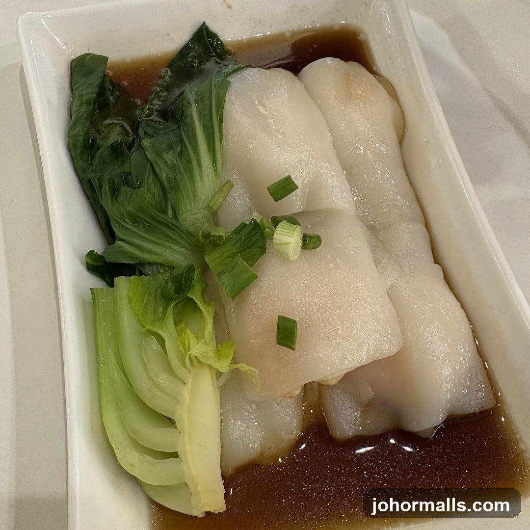 Steamed Rice Rolls with Bok Choy