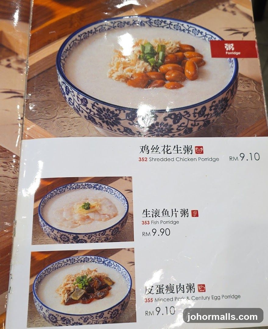 Porridge Menu