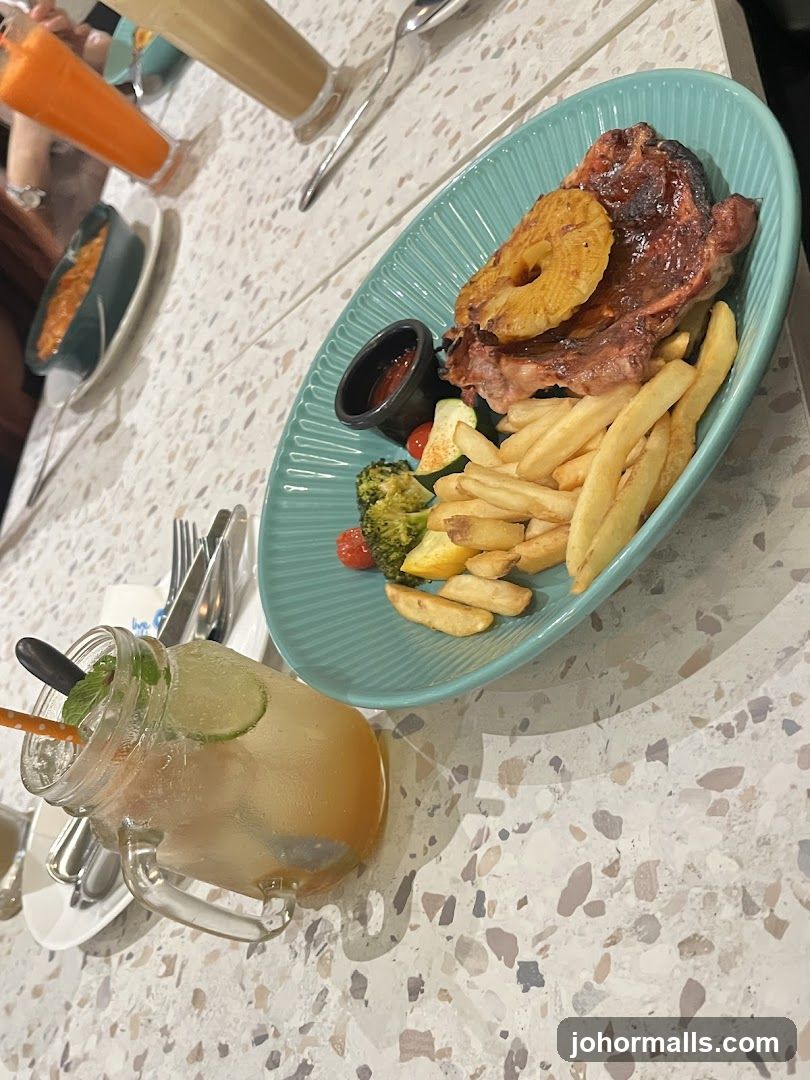 Ribs and Fries with a Drink