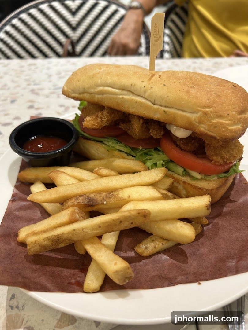Fried Fish Sandwich with Fries