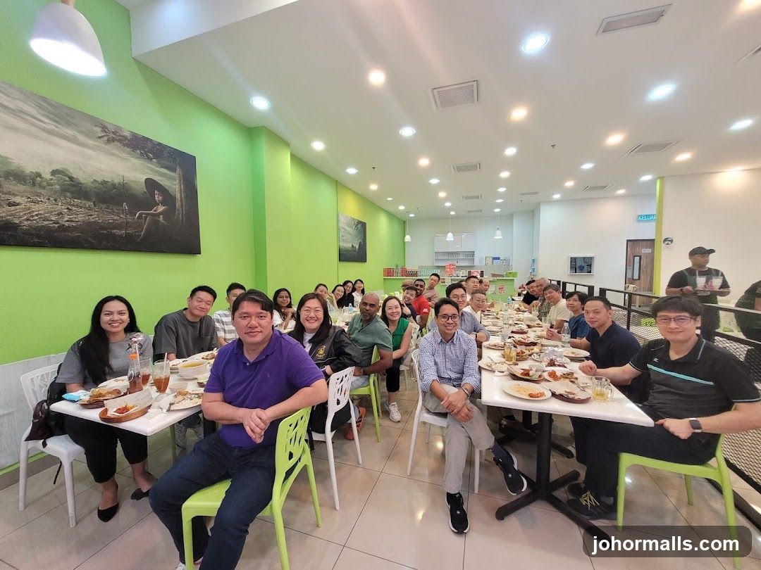 Group dining at a restaurant